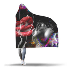 Erotic Television Screen With Edgy Lips Hoodie Blanket