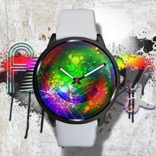 Rainbow Acid House Smiley with Broken Glass, funQy Watch