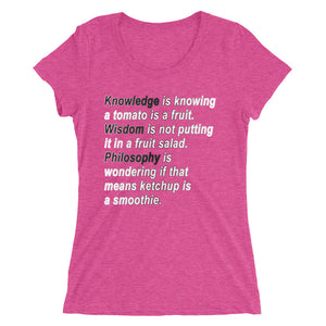 Philosophy, Ladies' short sleeve t-shirt