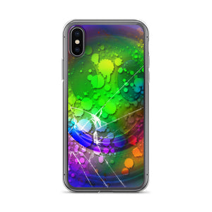 Rainbow Acid House Smiley with Broken Glass, iPhone Case