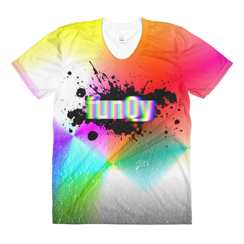 Gradient with Blurred CMYK funQy, Sublimation women’s crew neck t-shirt
