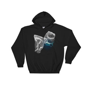 Plastic Bags with Shark, Hooded Sweatshirt