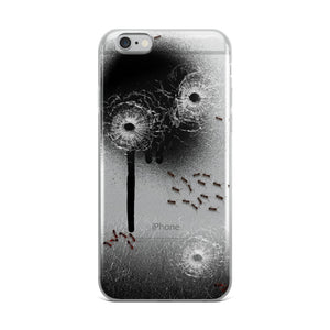 Black Spray Paint with Ants and Bullet Holes iPhone Case