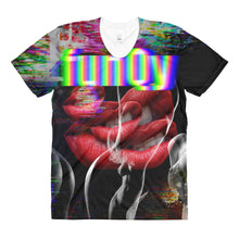 funQy Erotic Television Screen with Edgy Lips women’s crew neck t-shirt