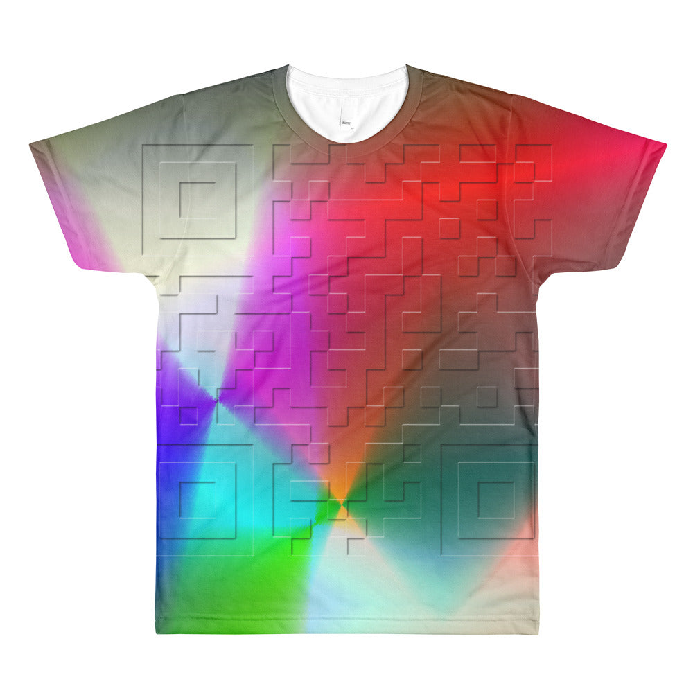Gradient QR Code, All-Over Printed T-Shirt