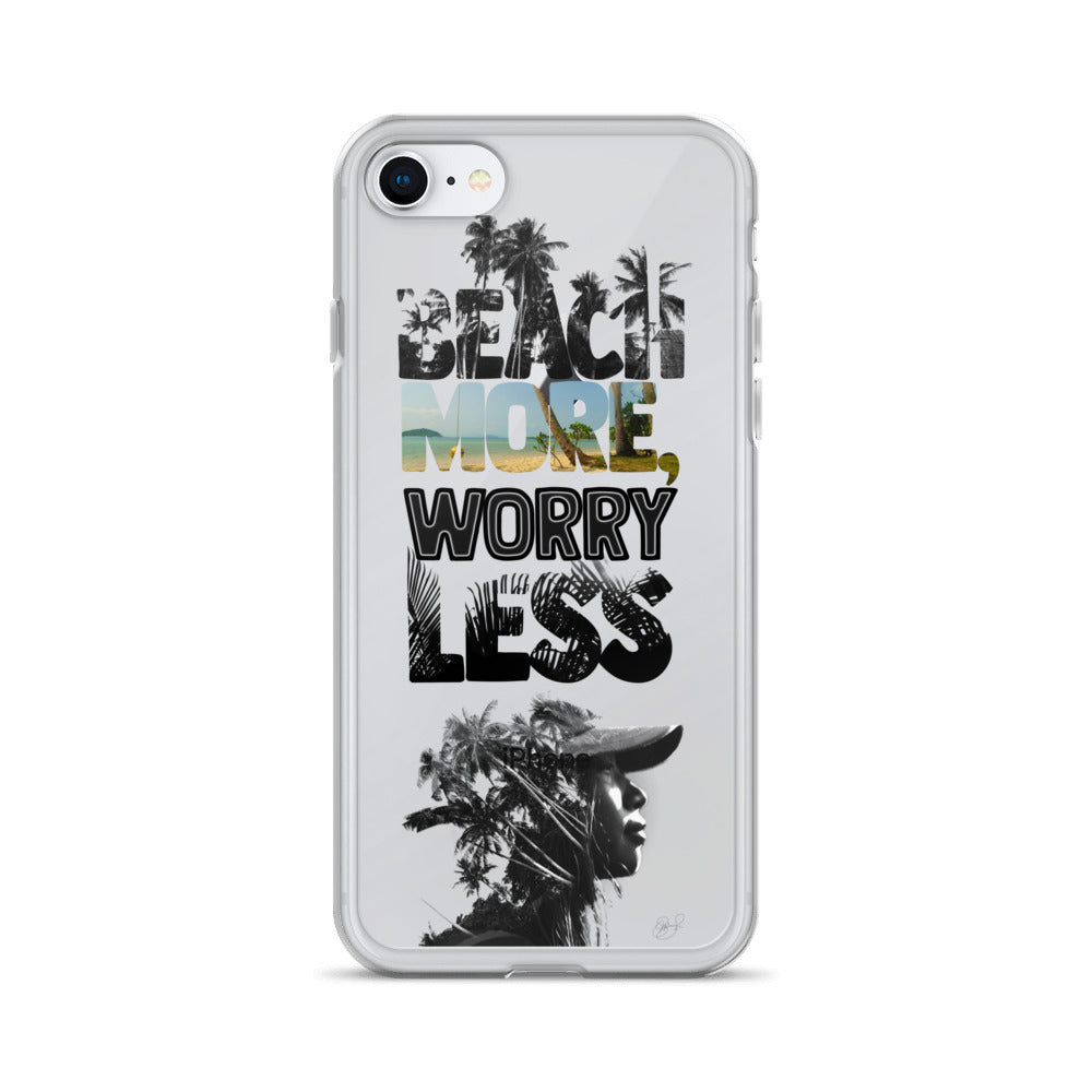 Beach More, Worry Less, iPhone Case