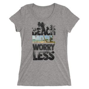 Beach More, Worry Less, Ladies' short sleeve t-shirt