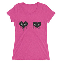 Two Dripping Hearts, Ladies' short sleeve t-shirt