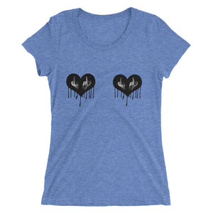 Two Dripping Hearts, Ladies' short sleeve t-shirt