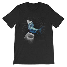 Shark with QR Code and Plastic Bags, Short-Sleeve Unisex T-Shirt