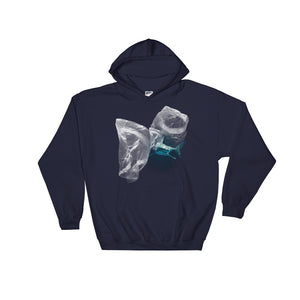 Plastic Bags with Shark, Hooded Sweatshirt