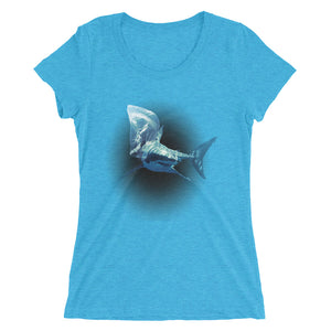 Shark with Plastic Bag, Ladies' short sleeve t-shirt